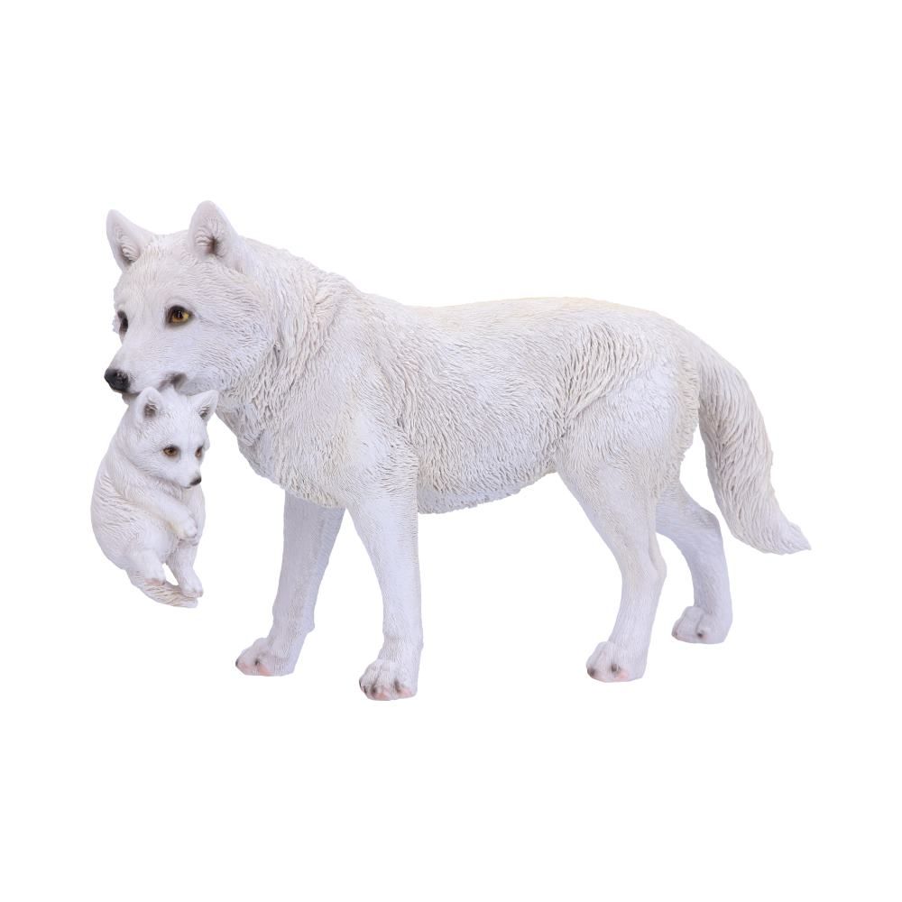 Winter Bond Mother Wolf and Pup Figurine 30cm