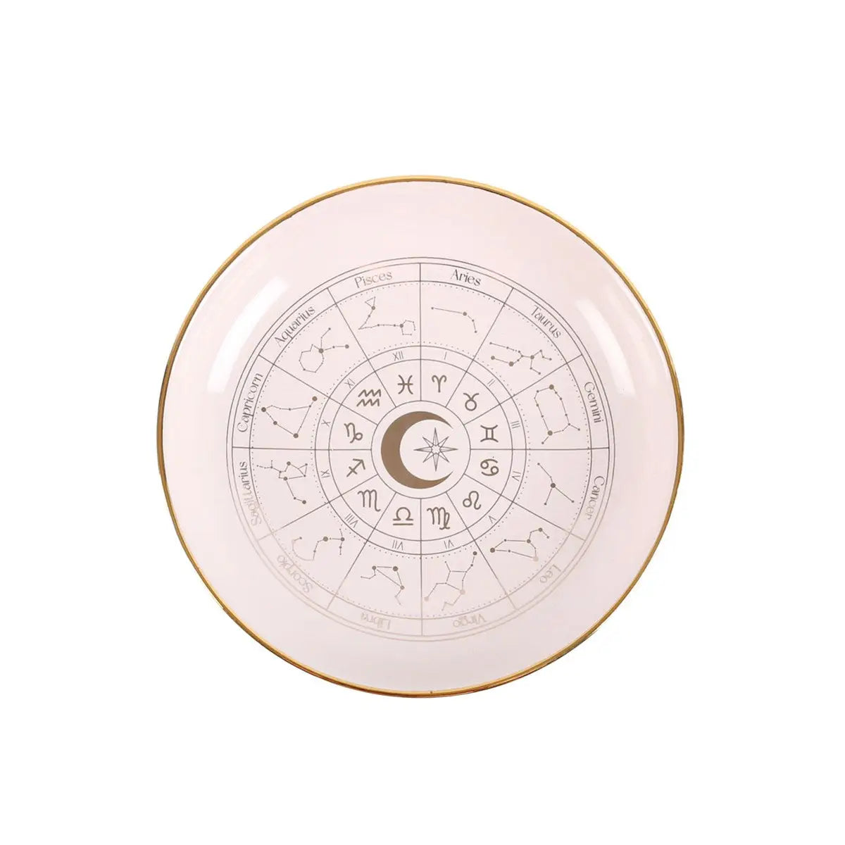 Off white astrology trinket dish