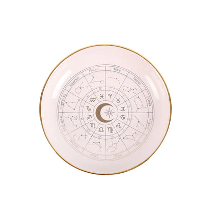 Off white astrology trinket dish