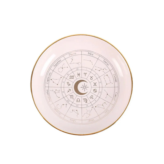 Off white astrology trinket dish