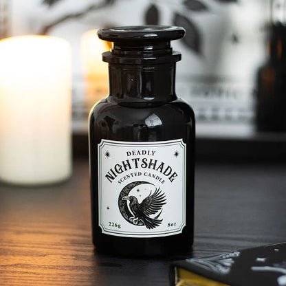 Mystic Raven Deadly Nightshade Gothic Apothecary Candle