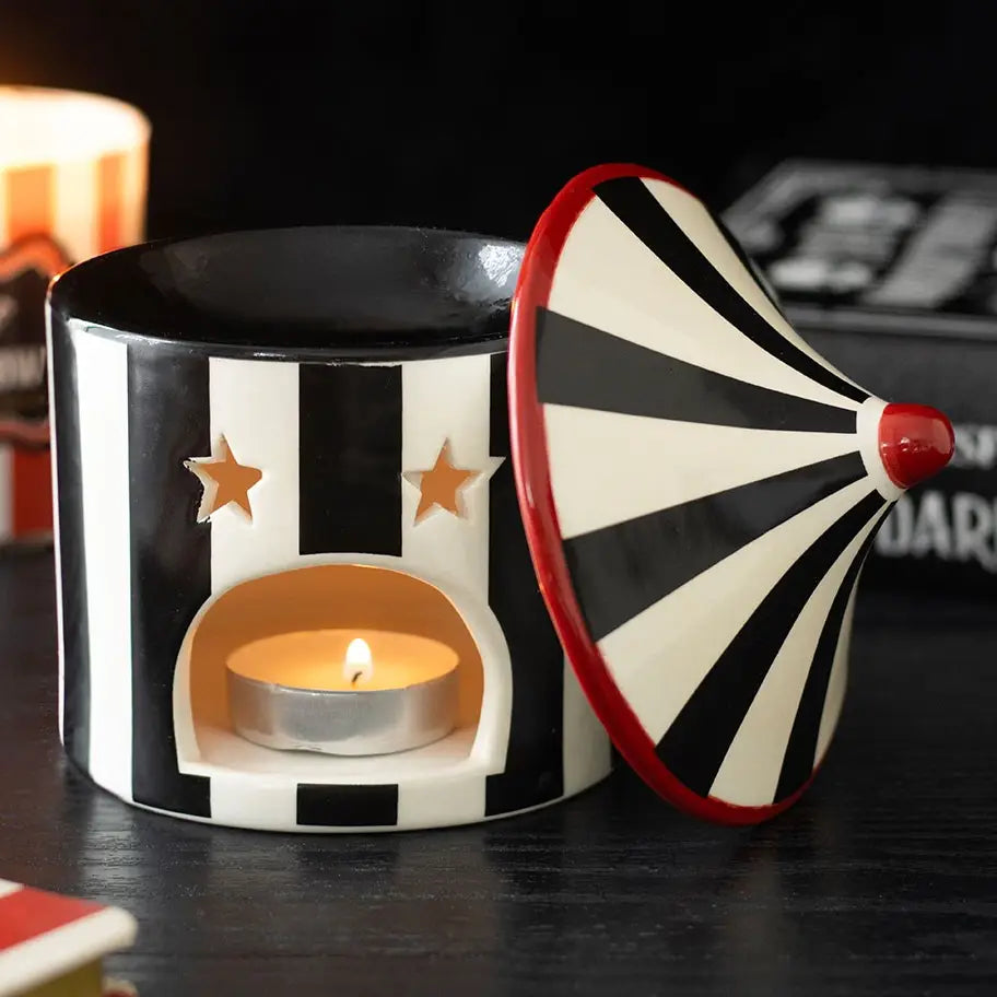 Black Striped Circus Tent Oil Burner