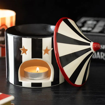Black Striped Circus Tent Oil Burner