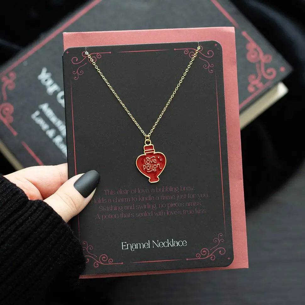 Love Potion Pendant Necklace Greeting Card