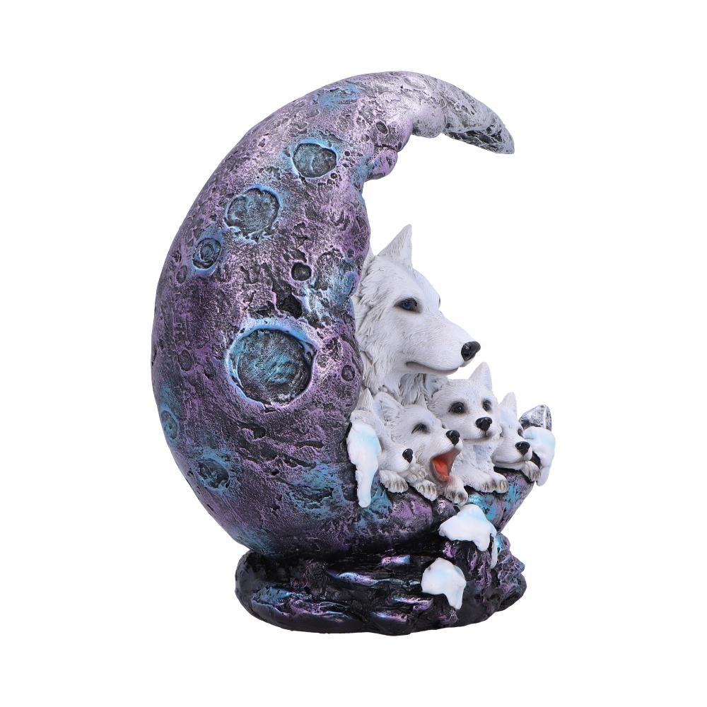 Winter Moon Wolf Ornament with LED