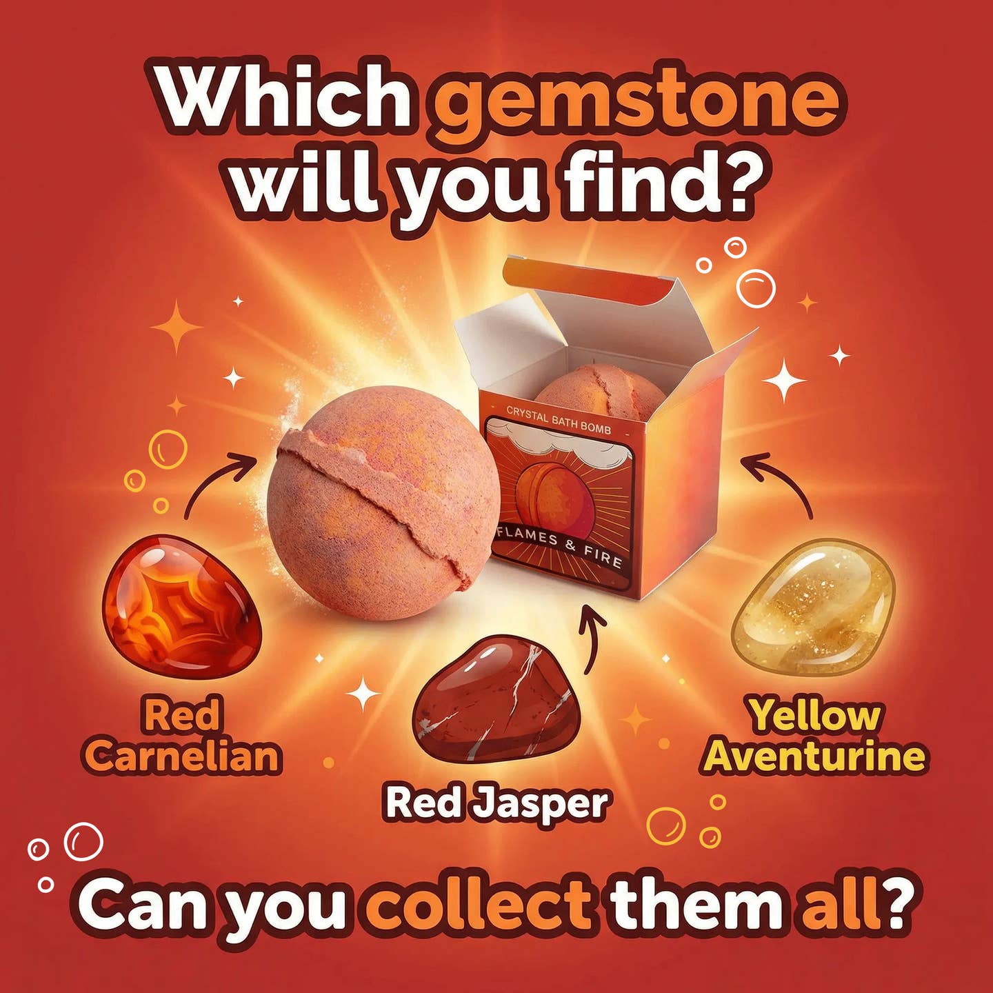 Crystal Bath Bombs with Hidden Gemstones