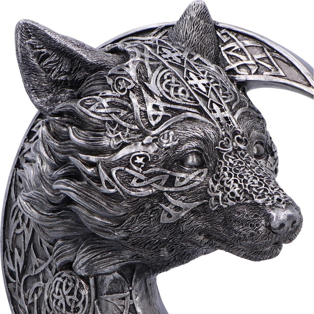 Celtic Crescent Wolf and Moon Ornament