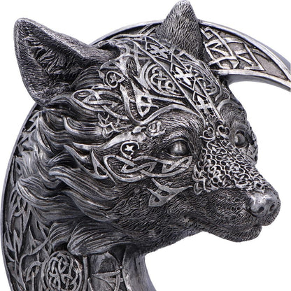 Celtic Crescent Wolf and Moon Ornament