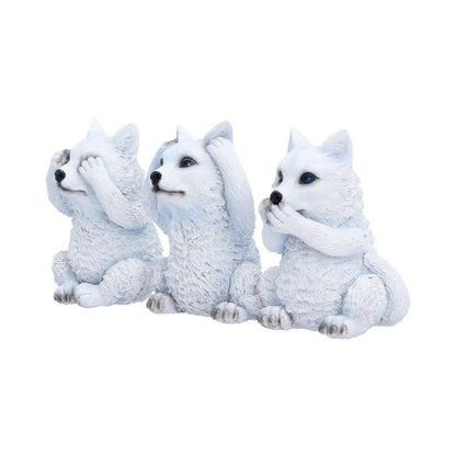Three Wise Wolf Pups 9cm