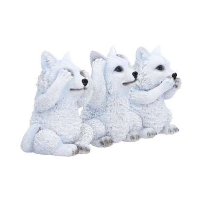 Three Wise Wolf Pups 9cm