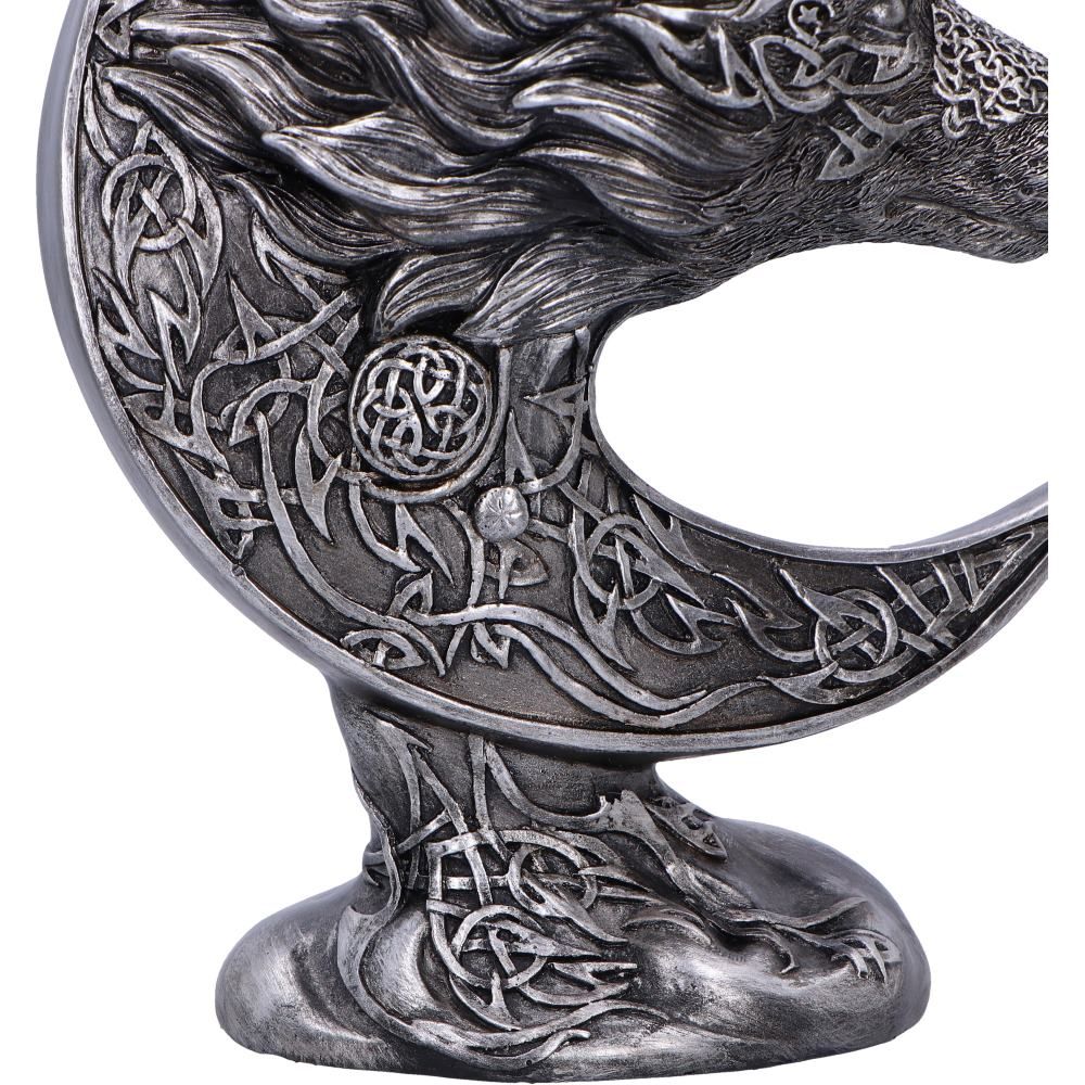 Celtic Crescent Wolf and Moon Ornament