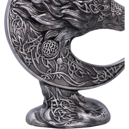 Celtic Crescent Wolf and Moon Ornament