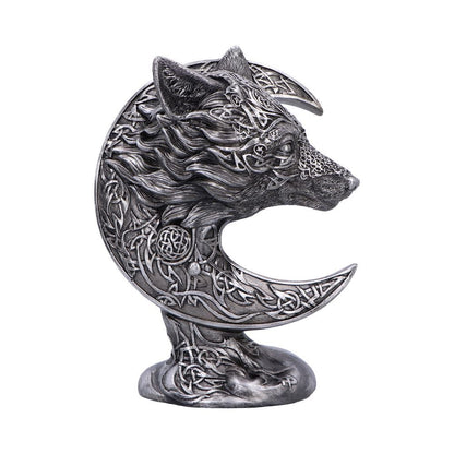 Celtic Crescent Wolf and Moon Ornament
