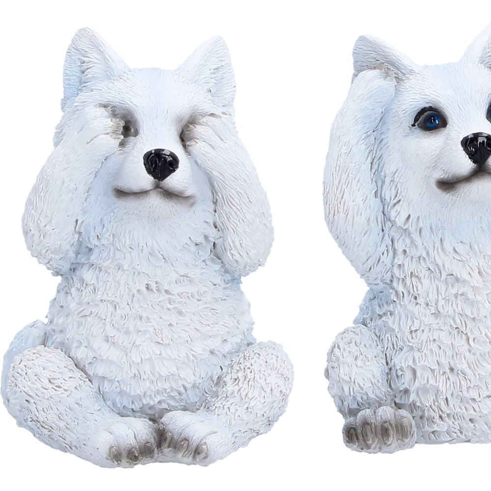 Three Wise Wolf Pups 9cm