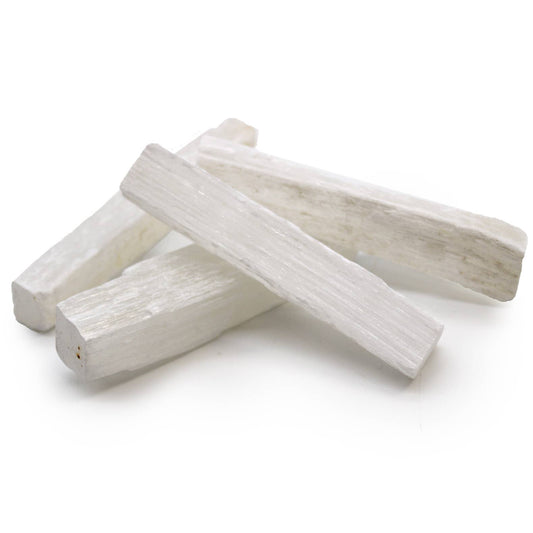 Selenite Stick Raw Crystal - Natural Stone 10 cm (4 Inch)